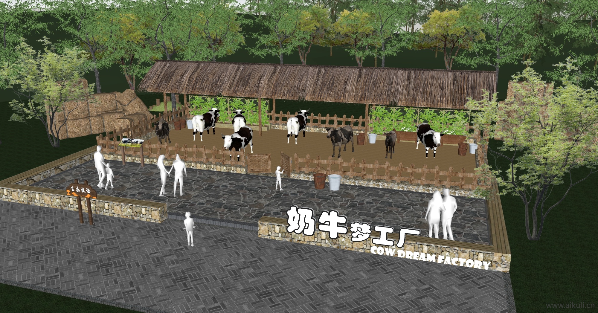 农业观光园亲子农场农家乐菜地SU模型