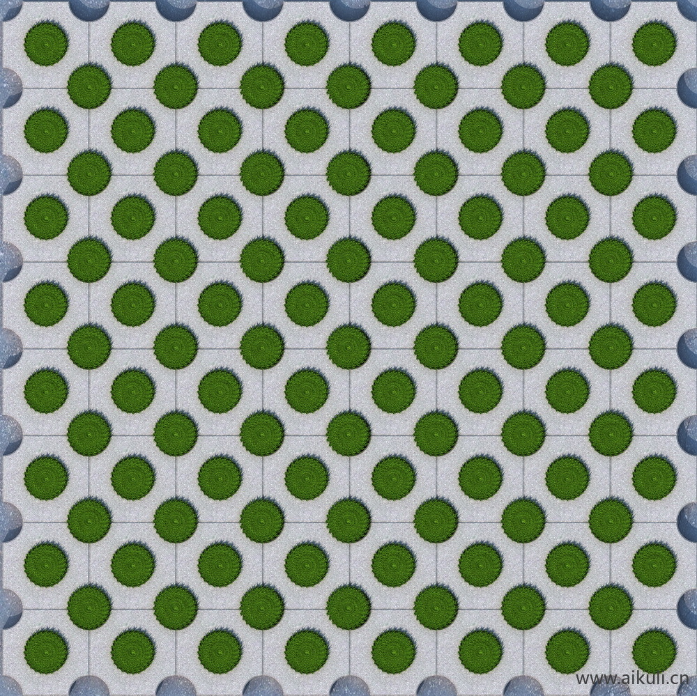 现代透水砖烧结砖草坪秀水砖贴图BW
