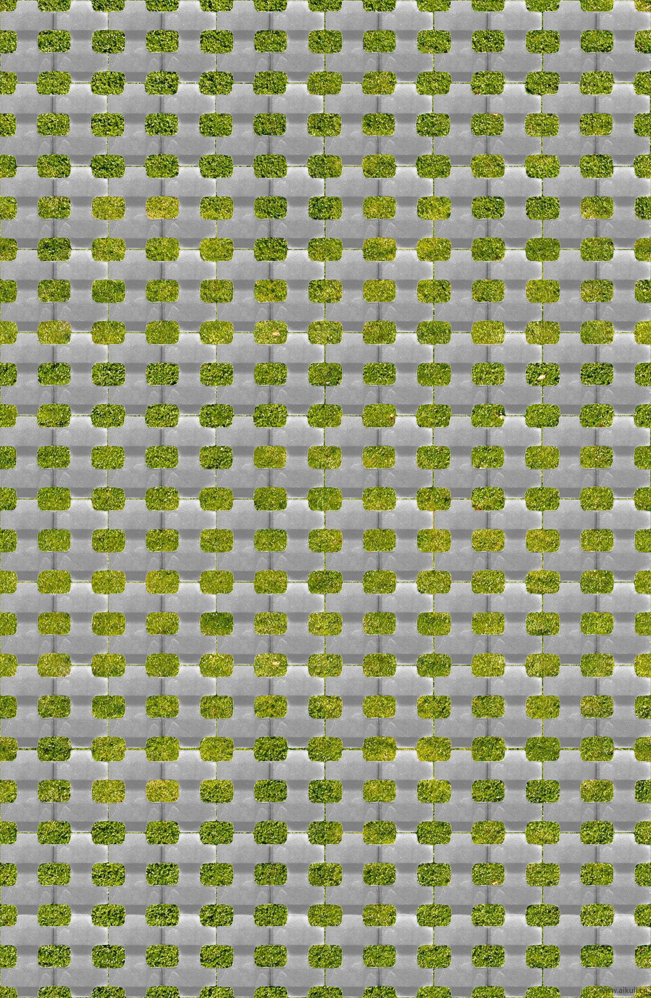 植草砖透水砖草坪砖停车位生态地面铺装贴图 (N)