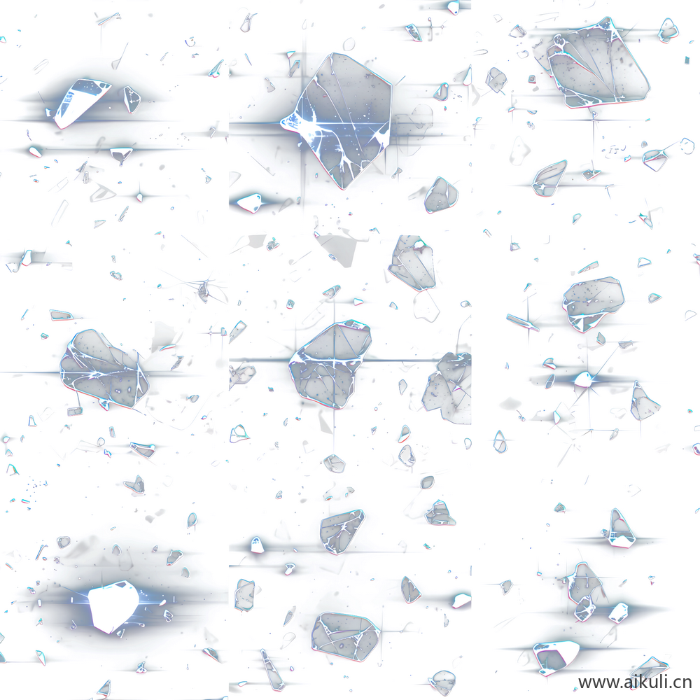 破碎玻璃透明无底贴图PNGDH