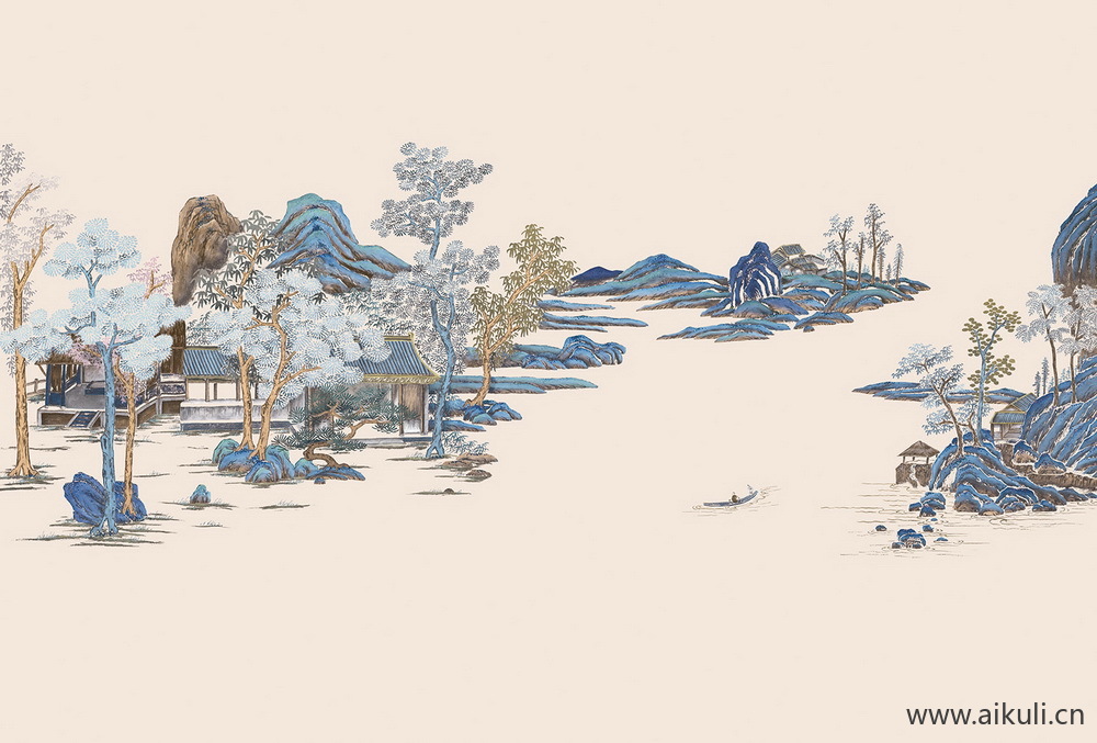 新中式壁纸壁布贴图墙纸墙布无缝贴图CU