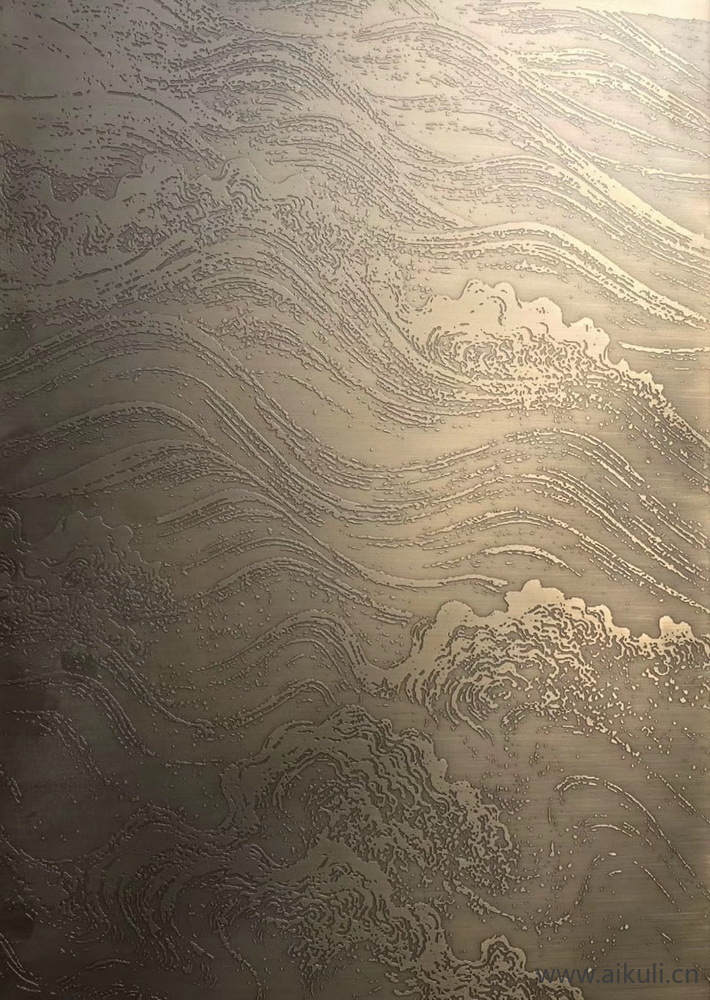 金属水波纹不锈钢铁皮贴图UV