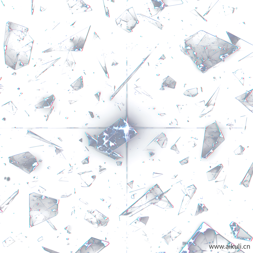 破碎玻璃透明无底贴图PNGDR