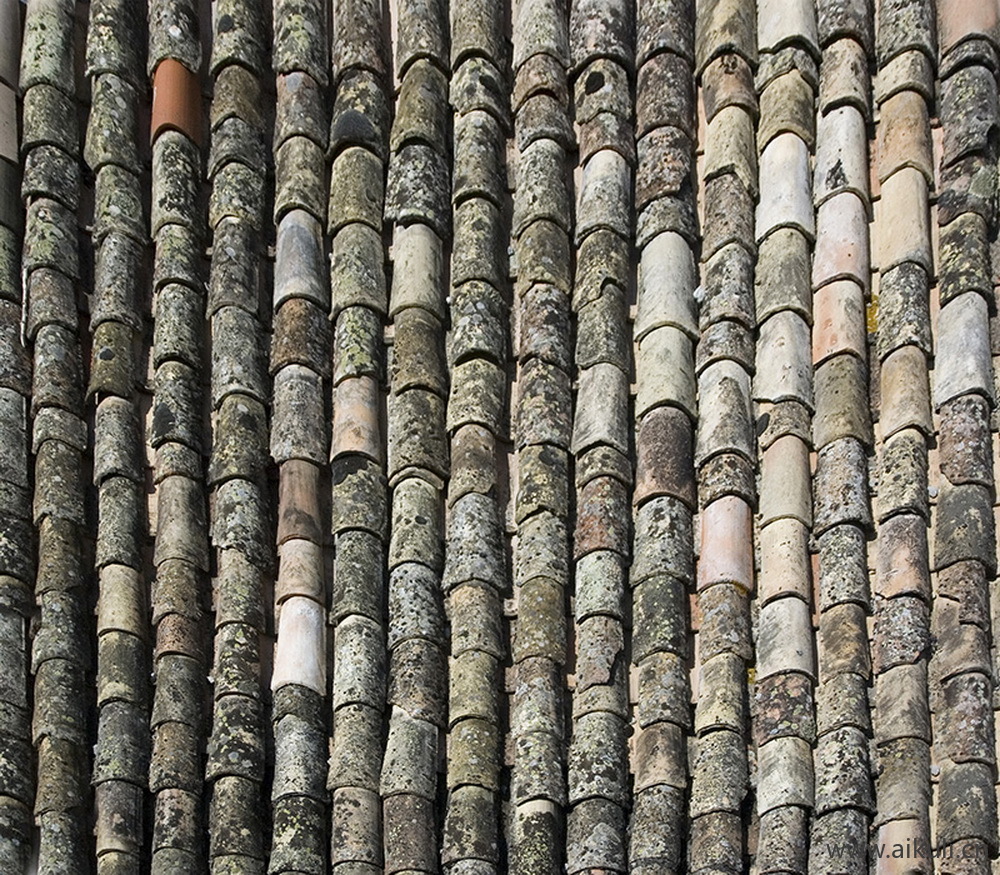 屋顶瓦红色瓦青瓦陶土瓦水泥瓦贴图 FU