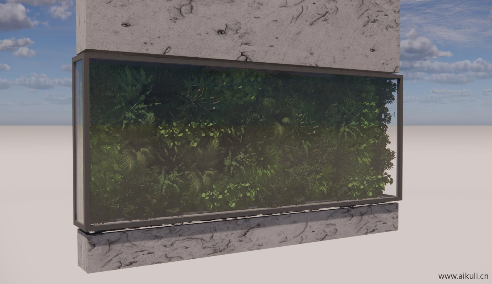 现代绿植墙 绿植盒 生态绿植墙SU模型