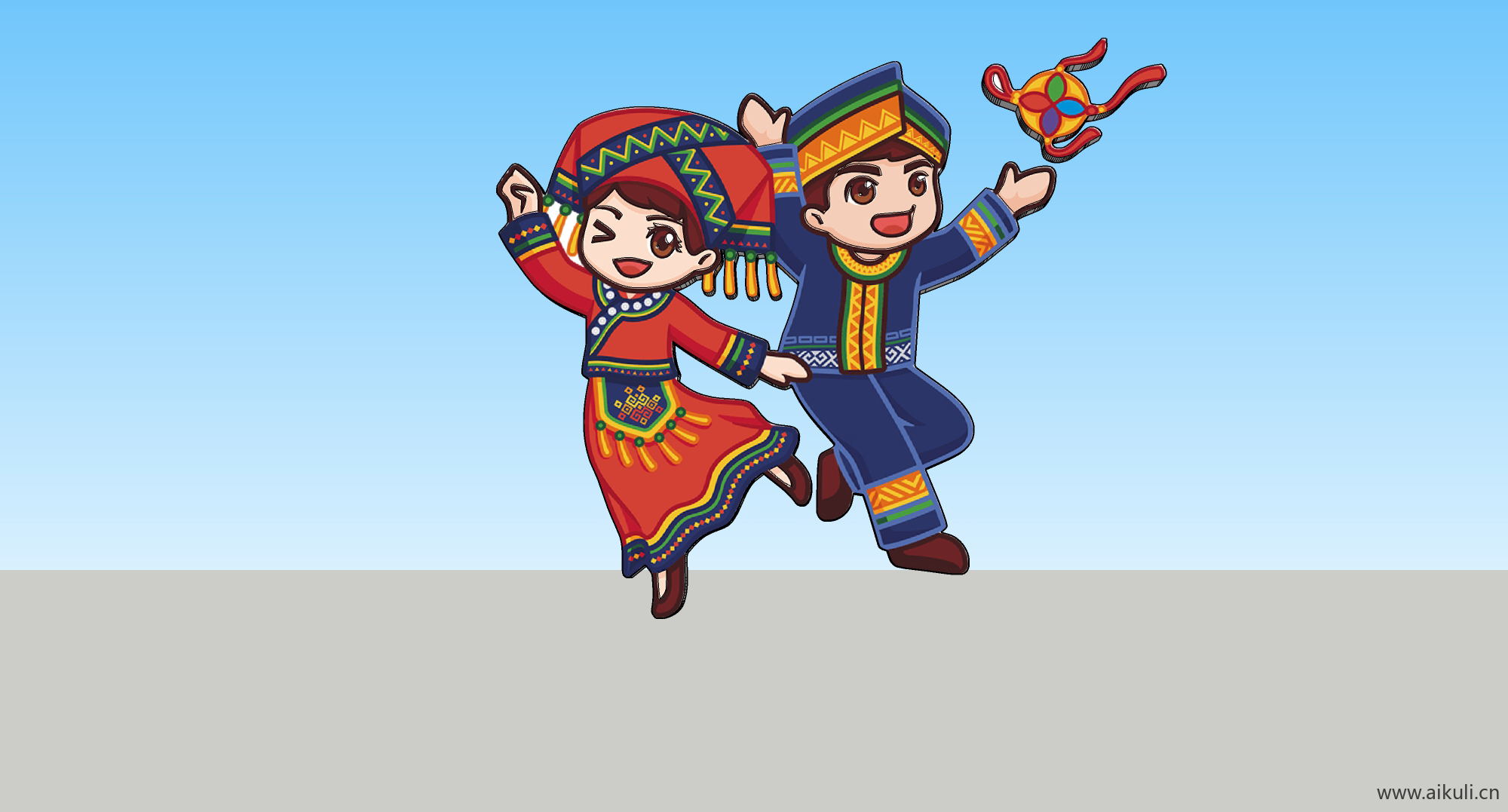 卡通民族人物
