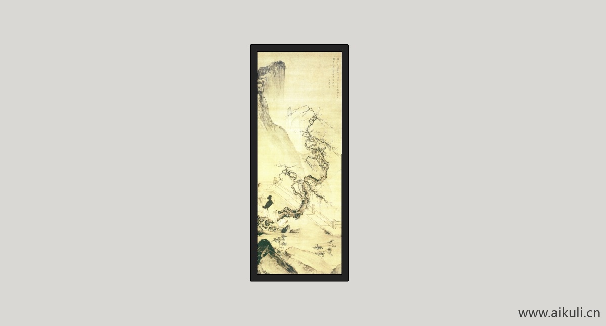 中式风格装饰画挂画SU模型M
