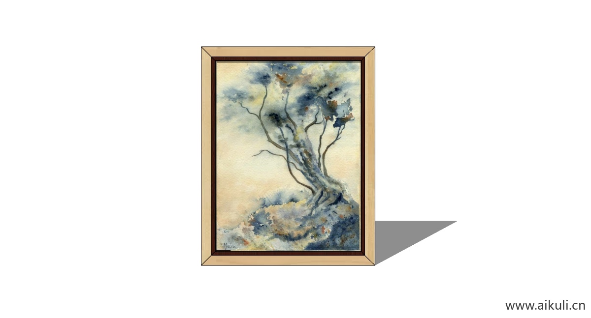 中式风格装饰画挂画SU模型BD
