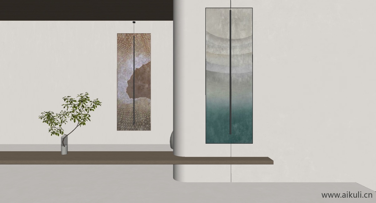 现代肌理装饰画 SU模型 (4)