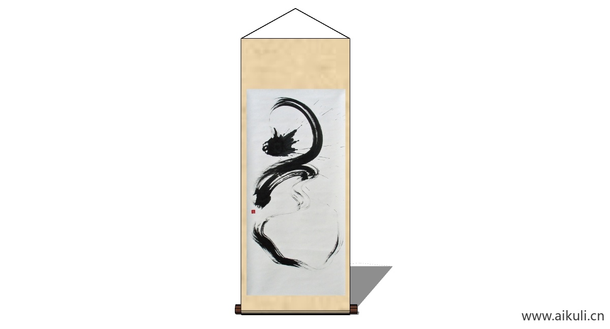 中式风格装饰画挂画SU模型N