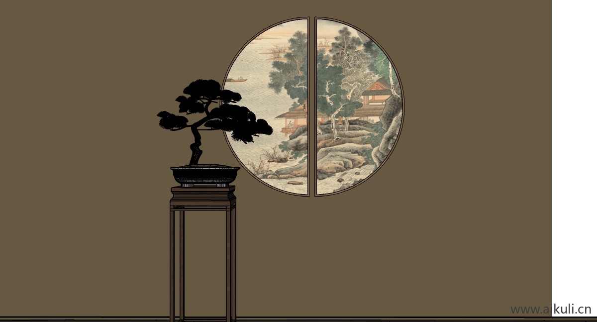 现代肌理装饰画 SU模型 (2)