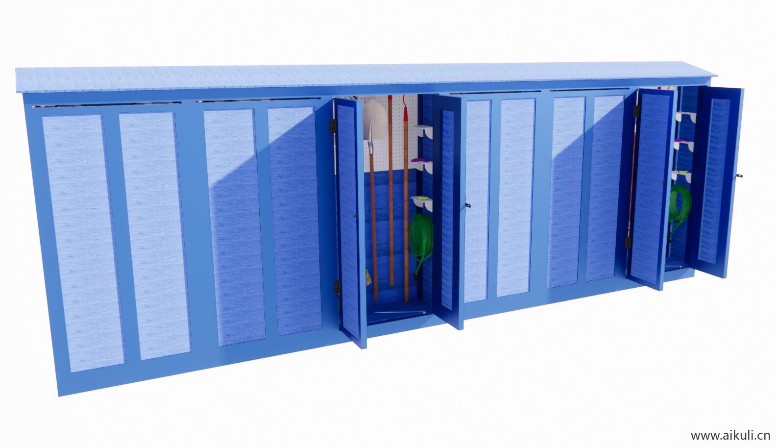 现代工具墙 菜园工具间 工具柜杂物间SU