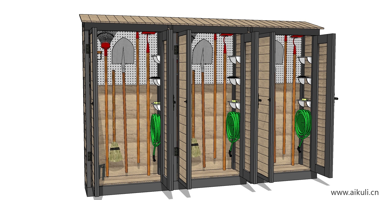 菜园储藏室工具间 工具柜杂物间SU