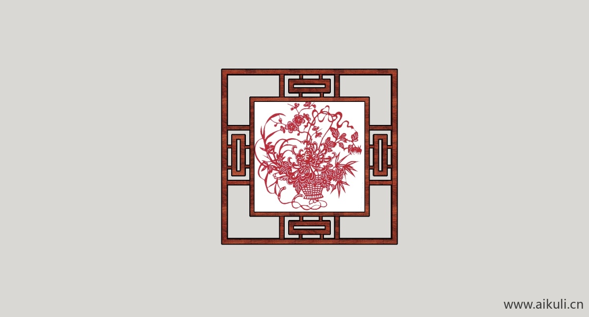 中式风格装饰画挂画SU模型BF