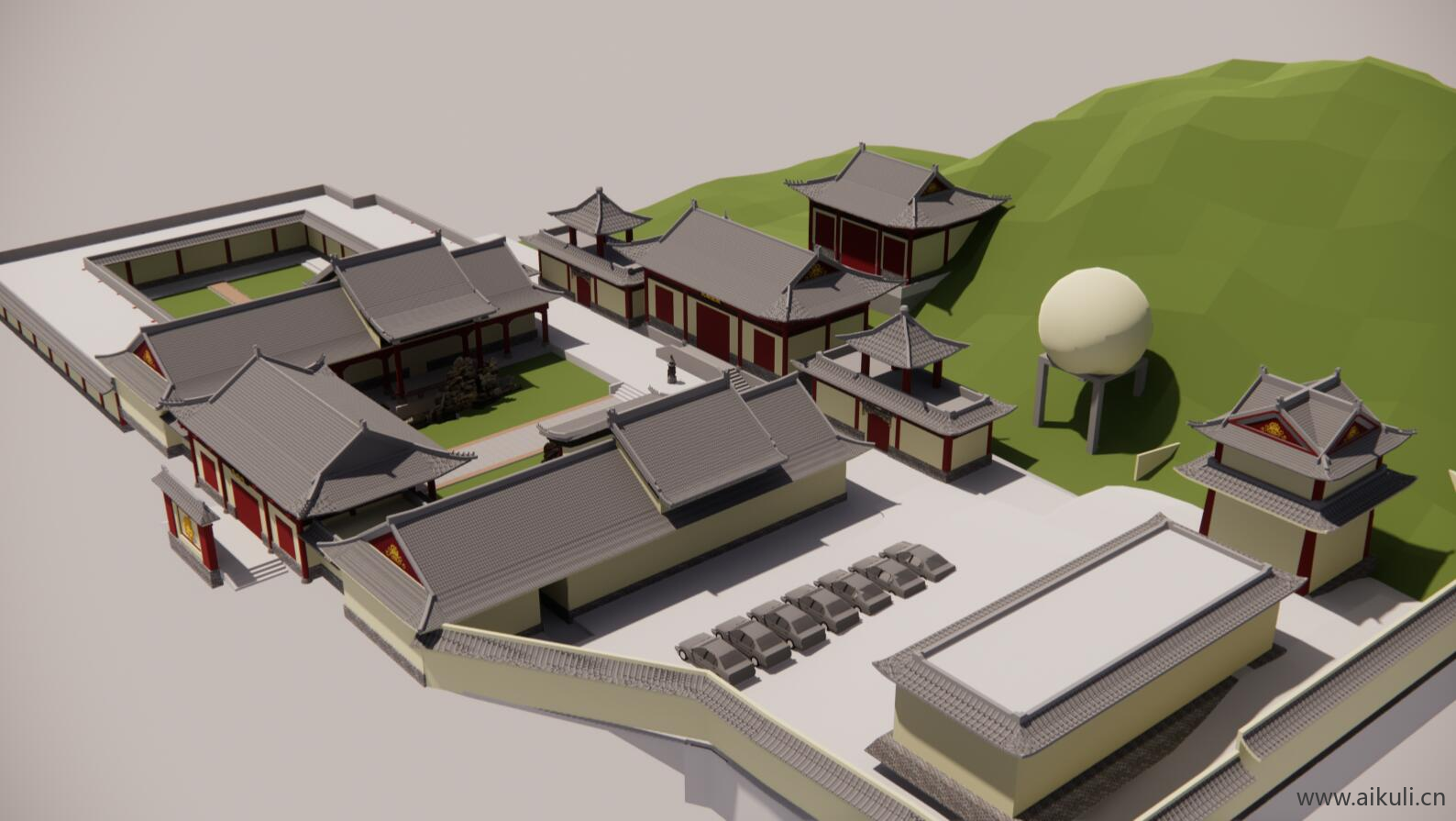 园林规划景观 新中式公园文化广场游园旅游景区SU模型3N