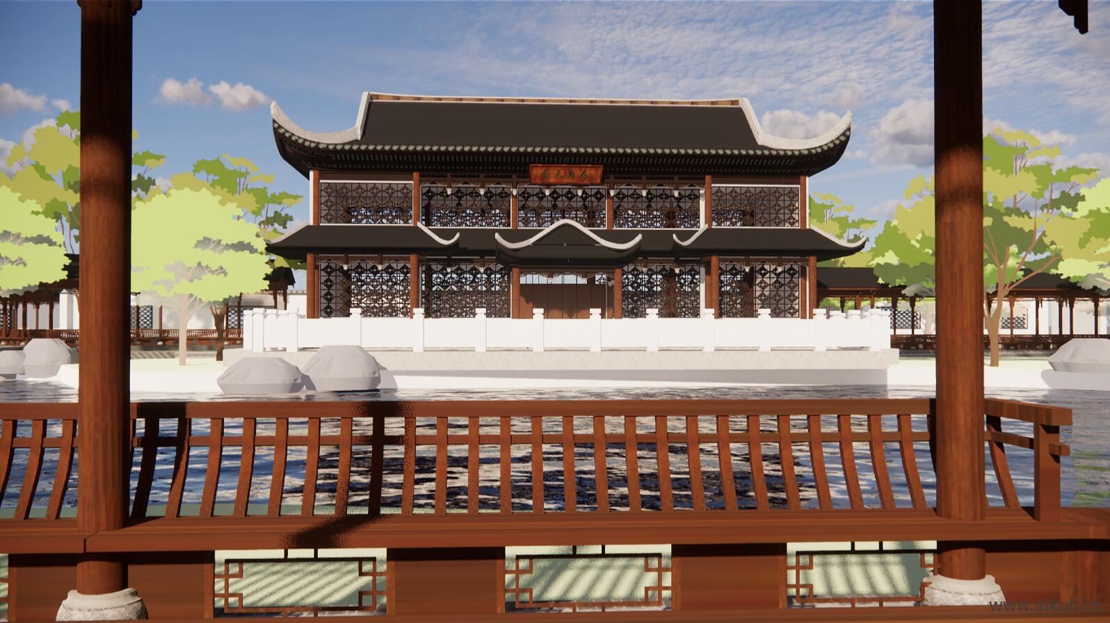 园林规划景观 新中式公园广场游园旅游景区SU模型