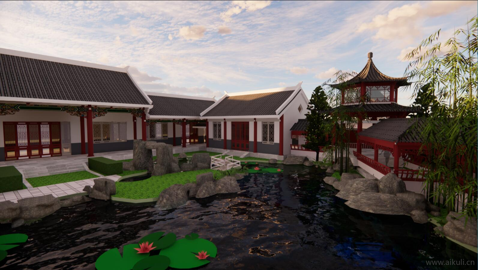 园林规划景观 新中式公园文化广场游园旅游景区SU模型Y