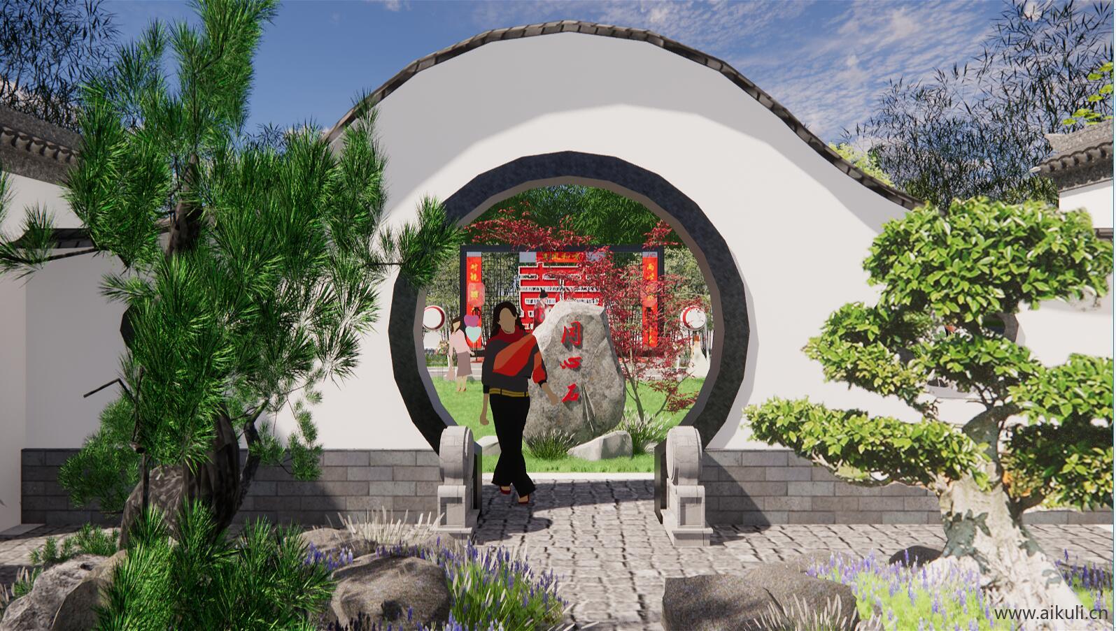 园林规划景观 新中式公园文化广场游园旅游景区SU8
