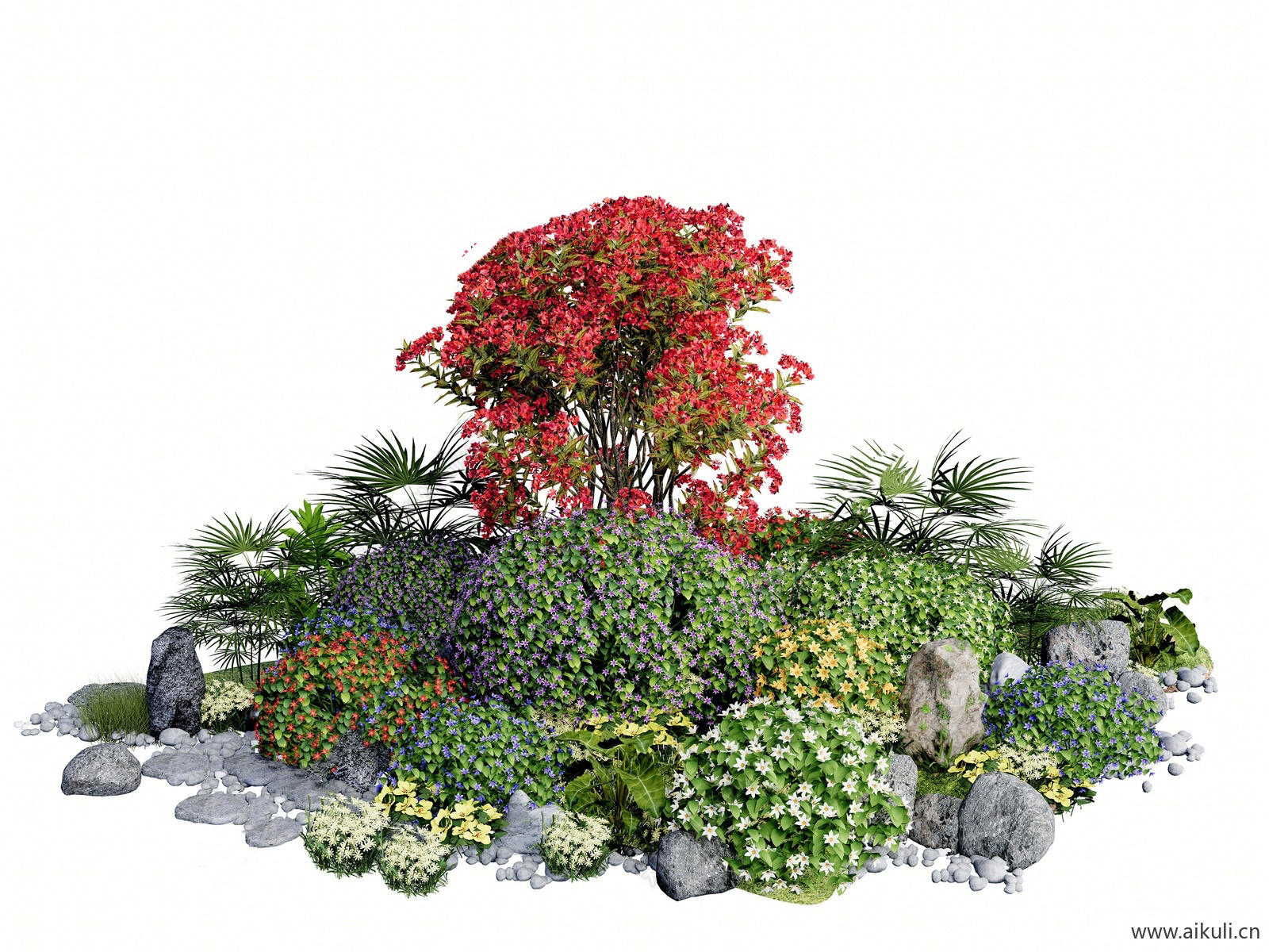 3d花境植物组团景观灌木植物SU模型BJ