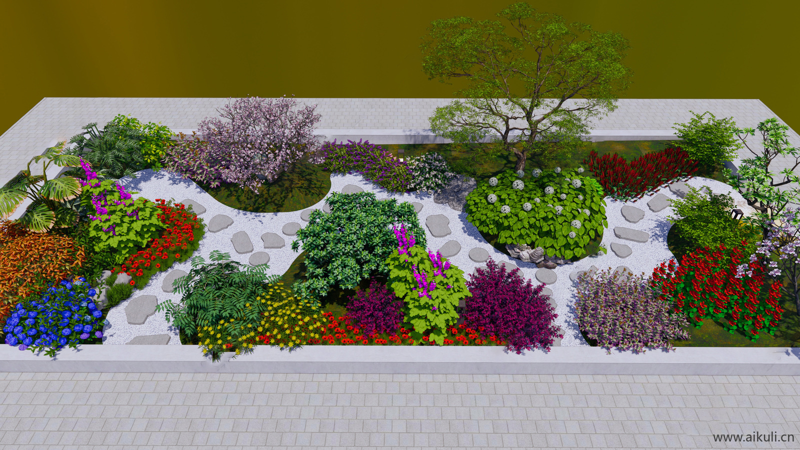3d花境植物组团景观灌木植物SU模型J