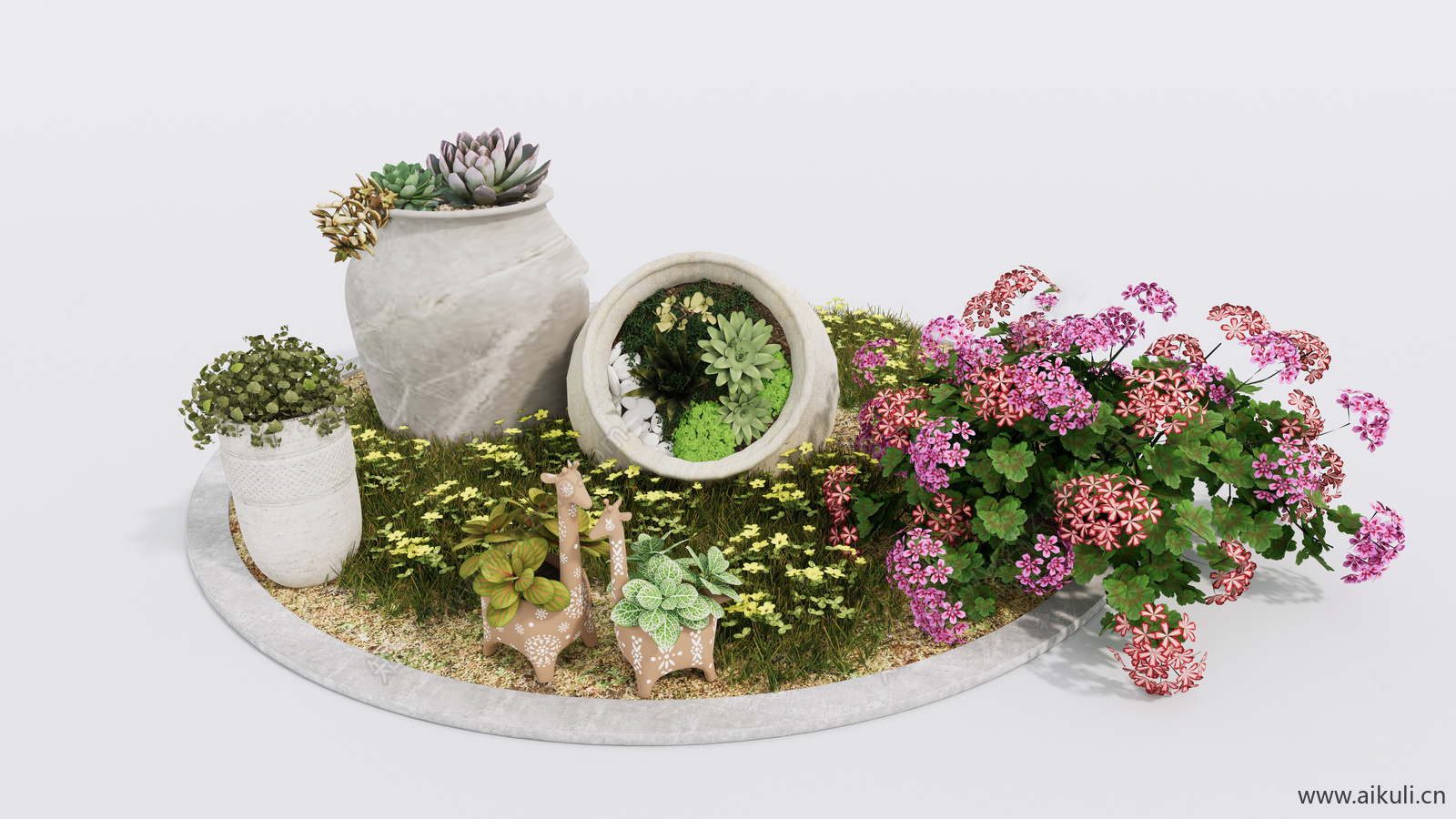 3d花境植物组团景观灌木植物SU模型S