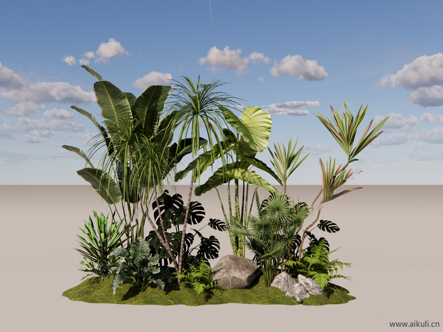 3d花境植物组团景观灌木植物SU模型U