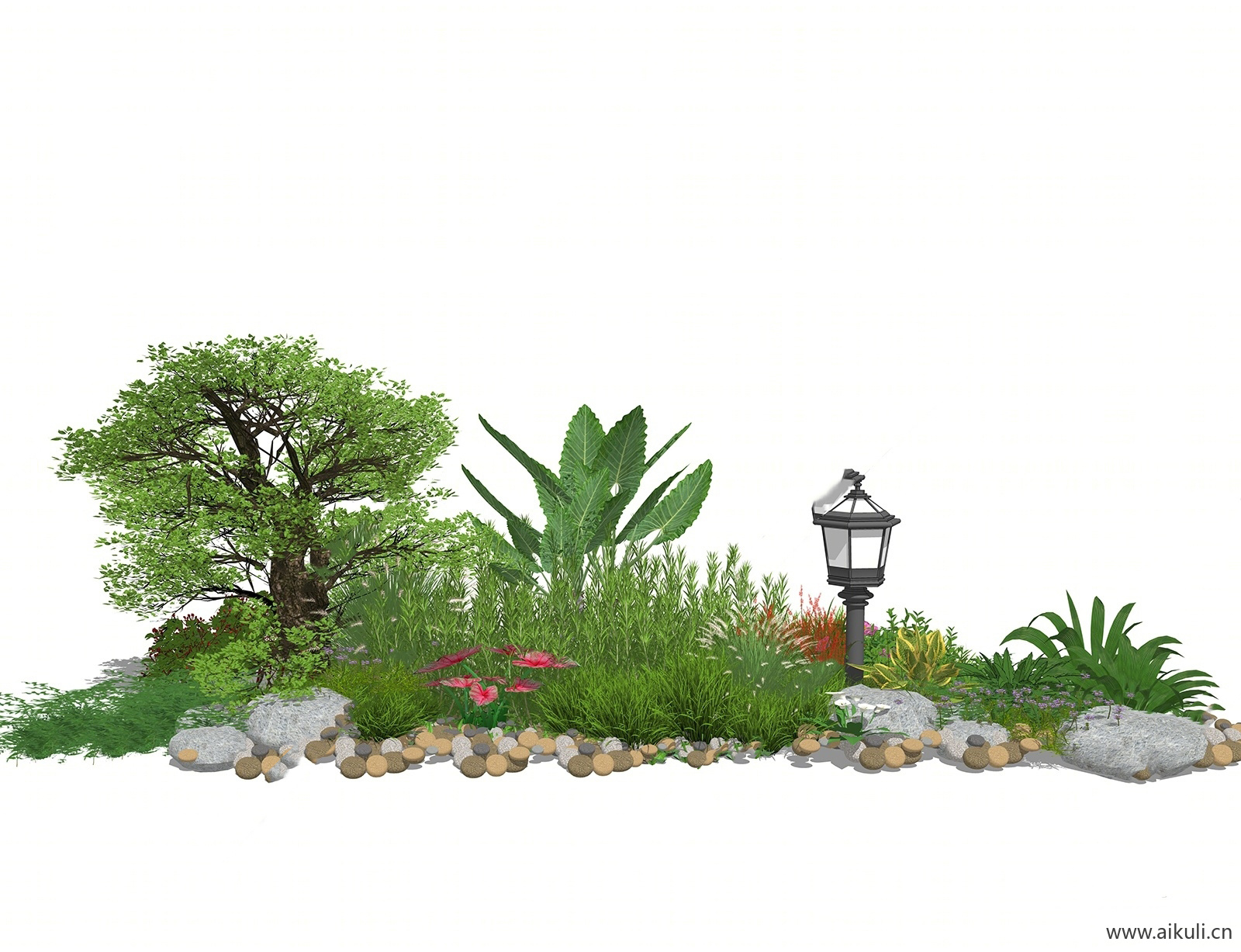 3d花境植物组团景观灌木植物SU模型BH