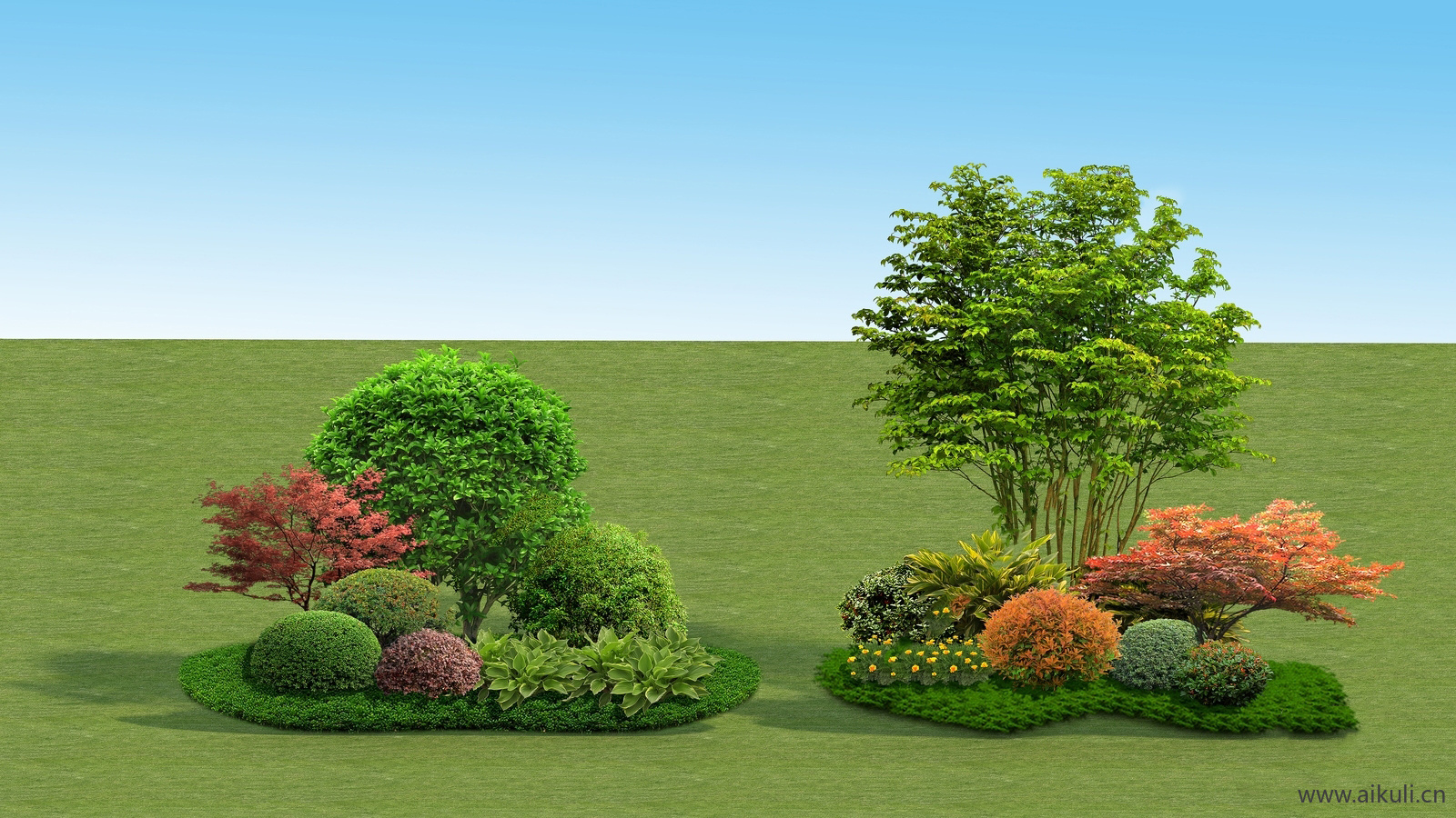 3d花境植物组团景观灌木植物SU模型BG