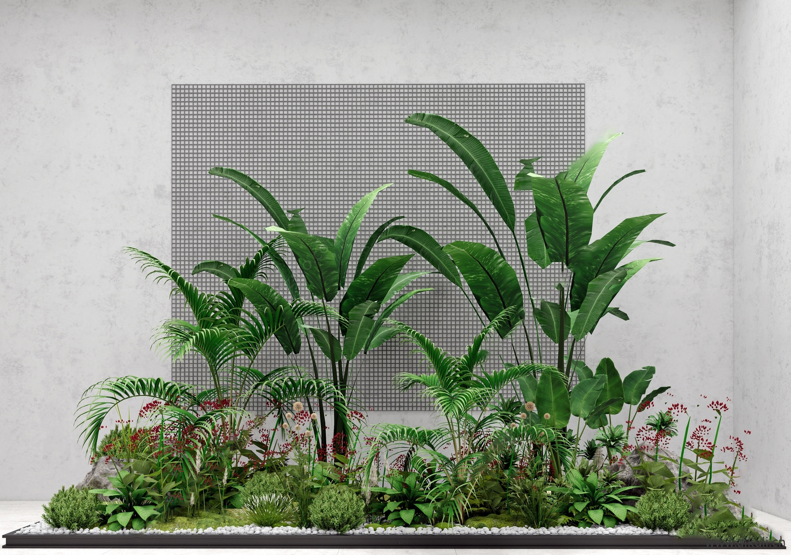 3d花境植物组团景观灌木植物SU模型V
