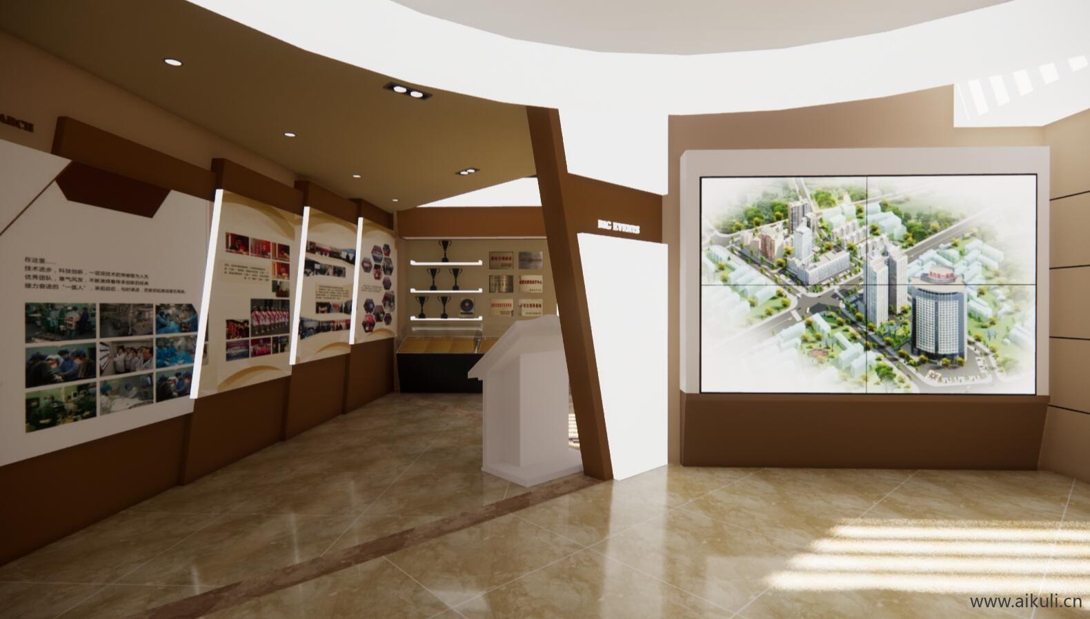 现代医院展厅展馆宣传墙SU模型L