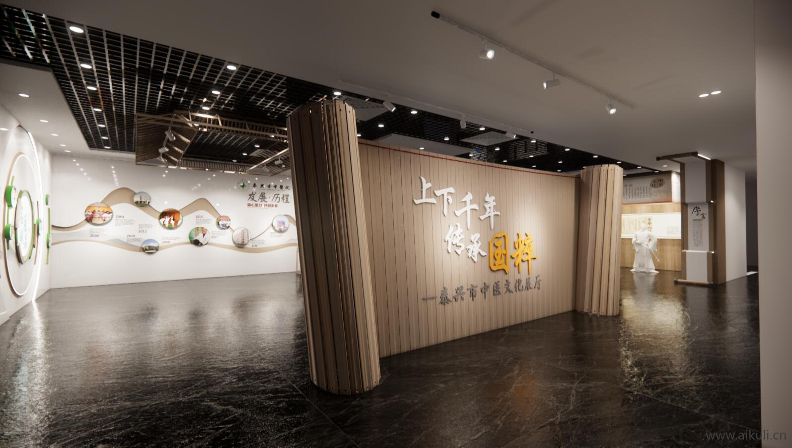 新中式中医药文化展厅医学中医馆展馆药柜SU模型