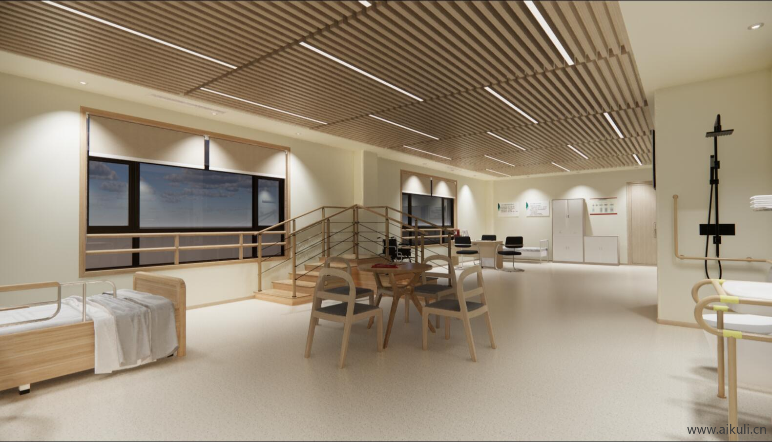 景观医院康复训练室健康评估室康养中心体检室器械SU模型N