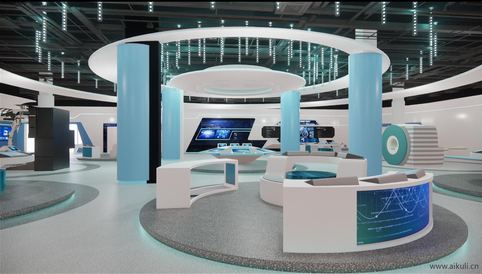 现代医院医疗器械科学展厅展馆文化墙宣传墙SU模型