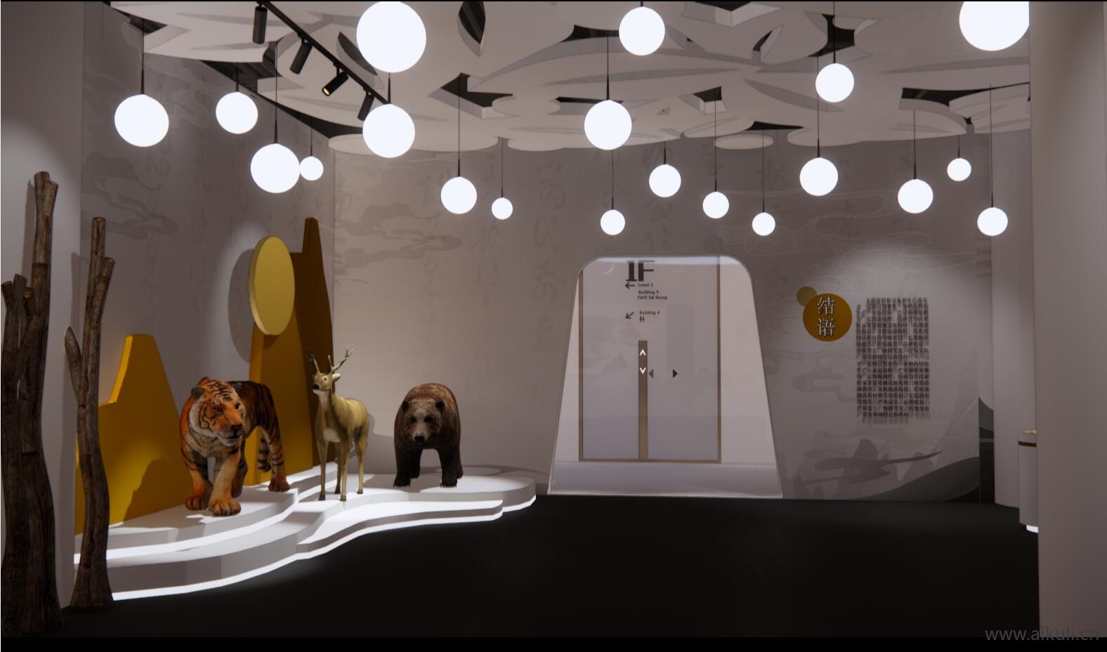 新中式中医药文化展厅医学中医馆展馆博物馆药柜SU模型