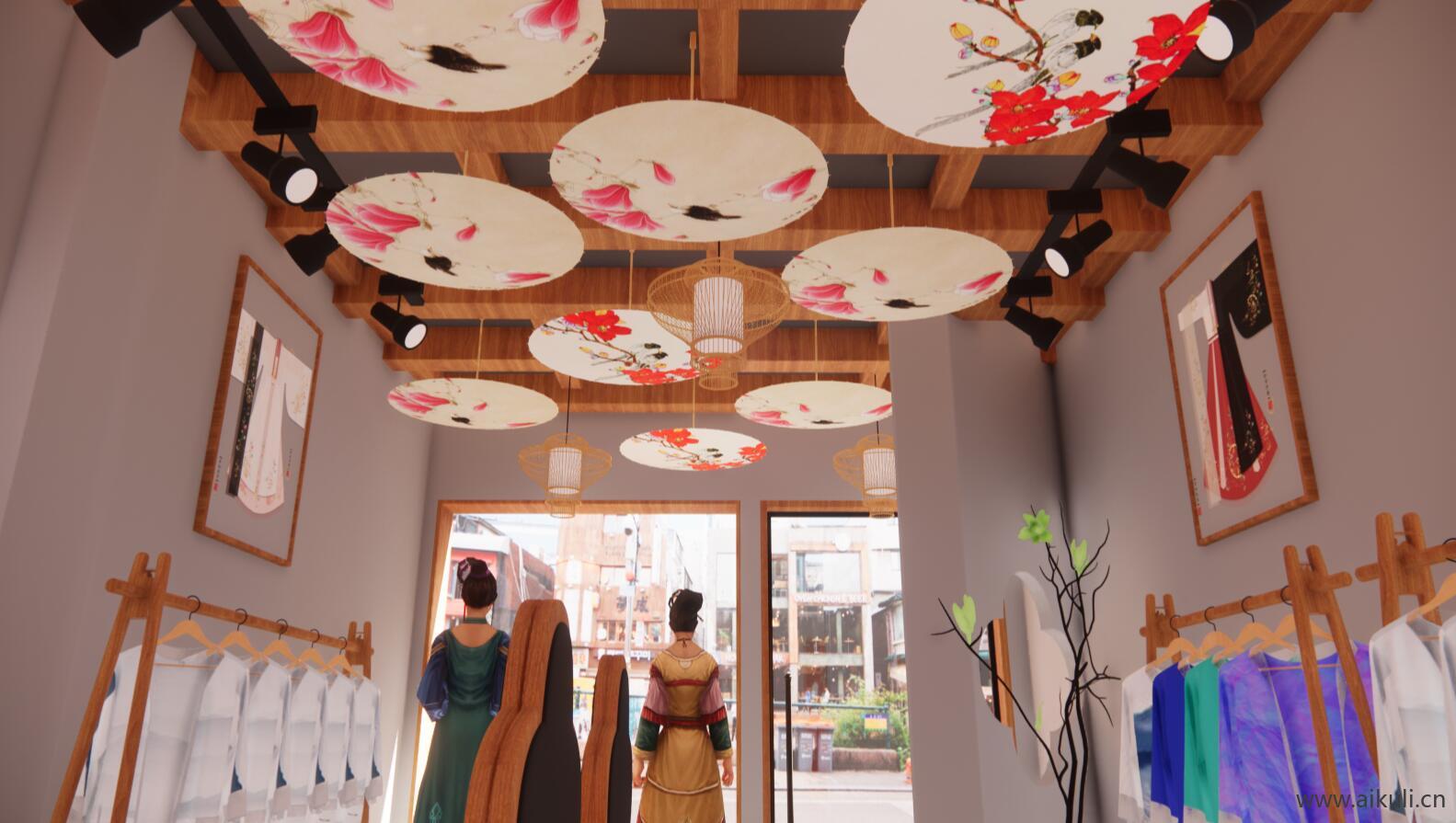 汉服店旗袍店摄影体验店SU模型