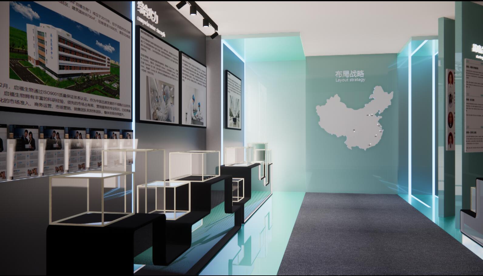 现代医院展厅展馆宣传墙SU模型