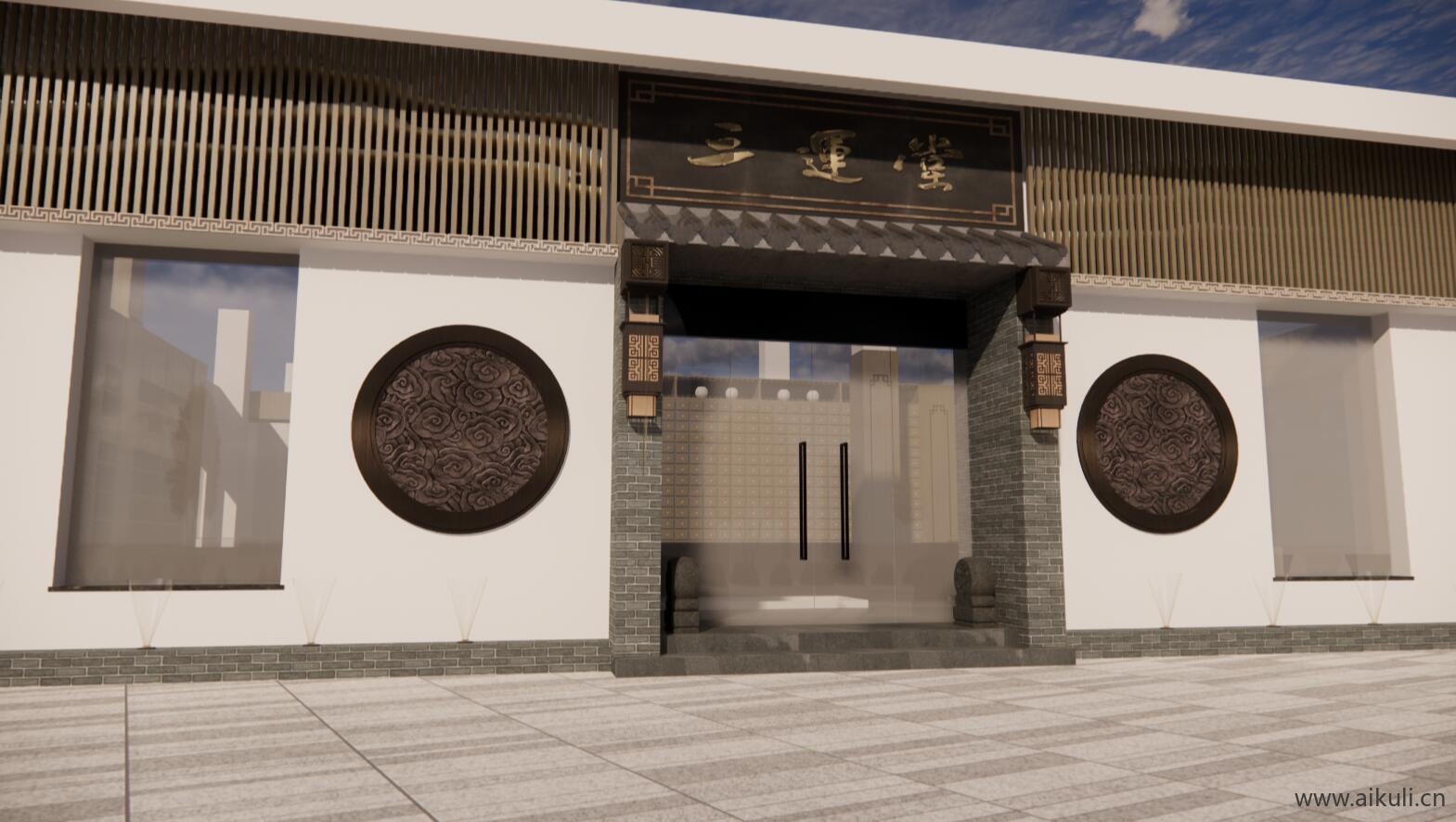新中式中医药文化展厅中医馆展馆博物馆药柜SU模型