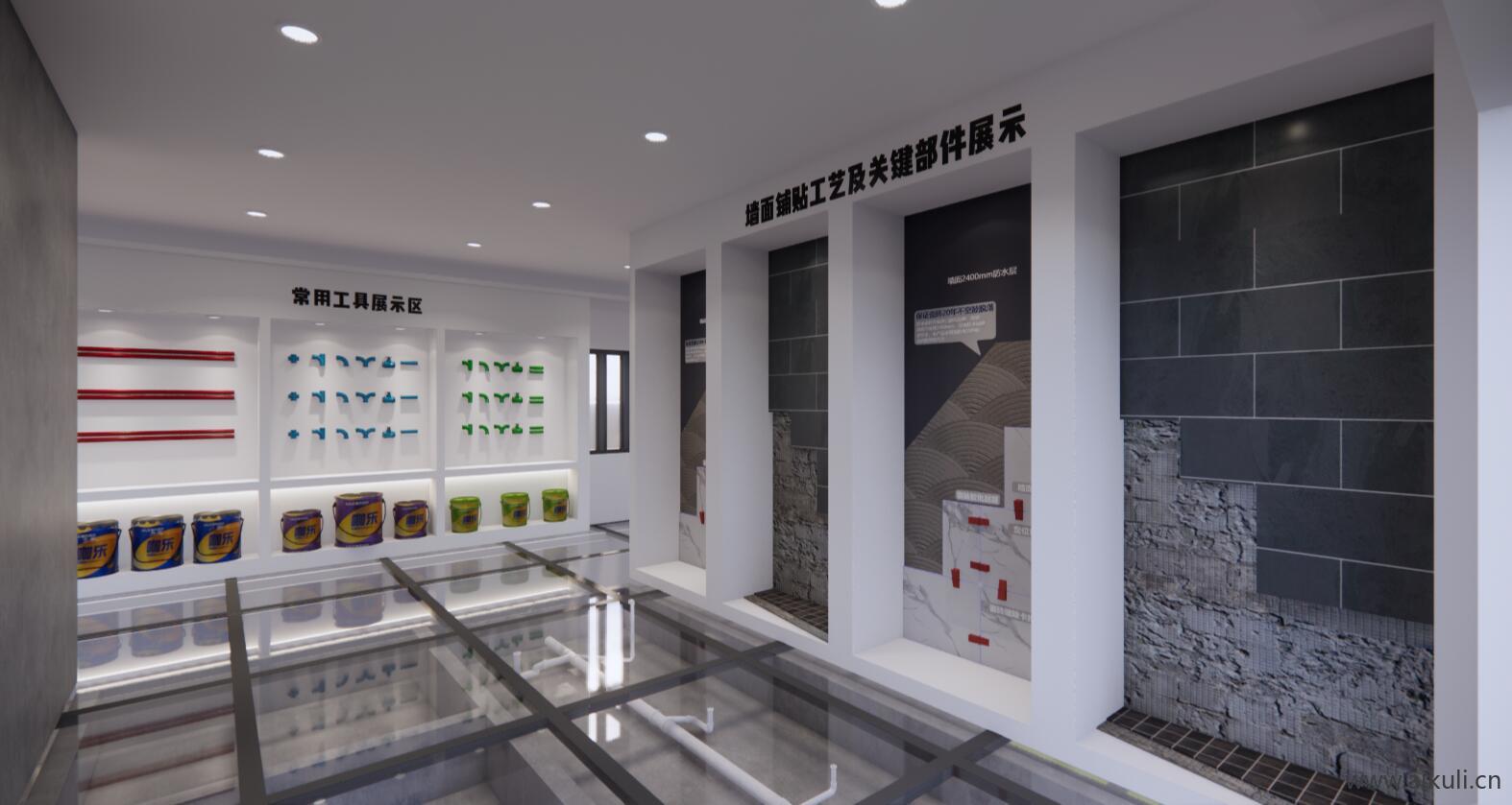 工水电工艺墙面墙体材料工法展厅SU模型