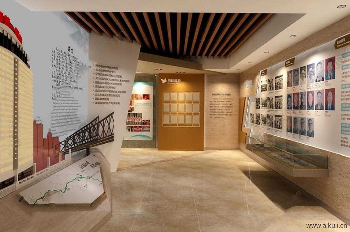 现代医院展厅展馆宣传墙SU模型L