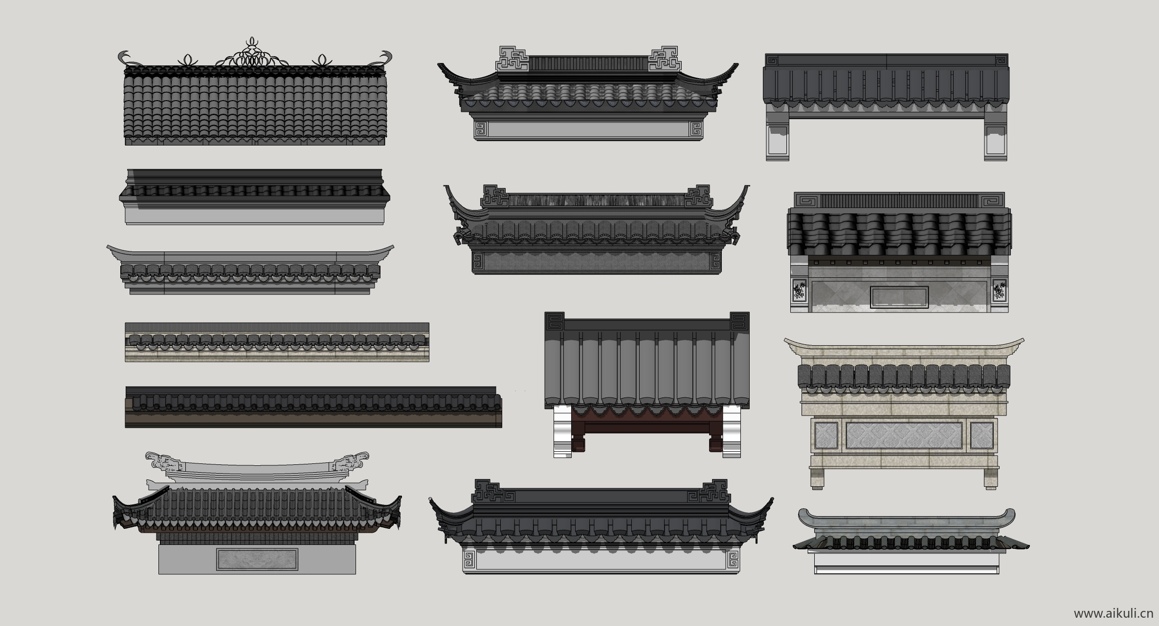 中式建筑门头构件