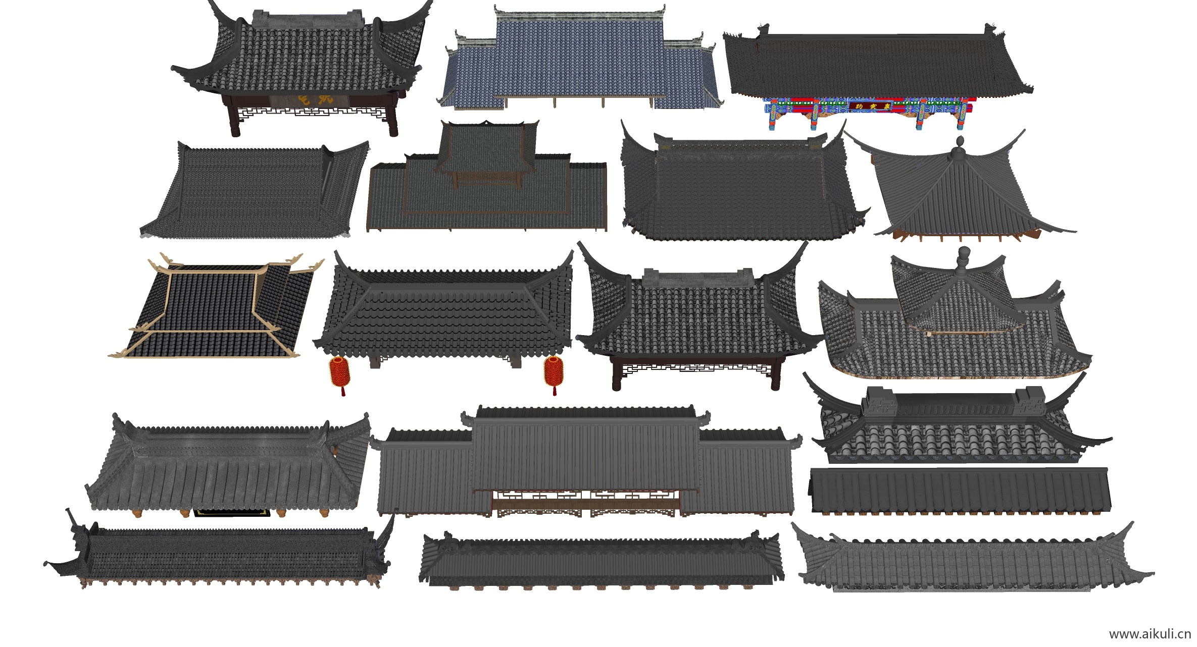 中式建筑屋檐构建2