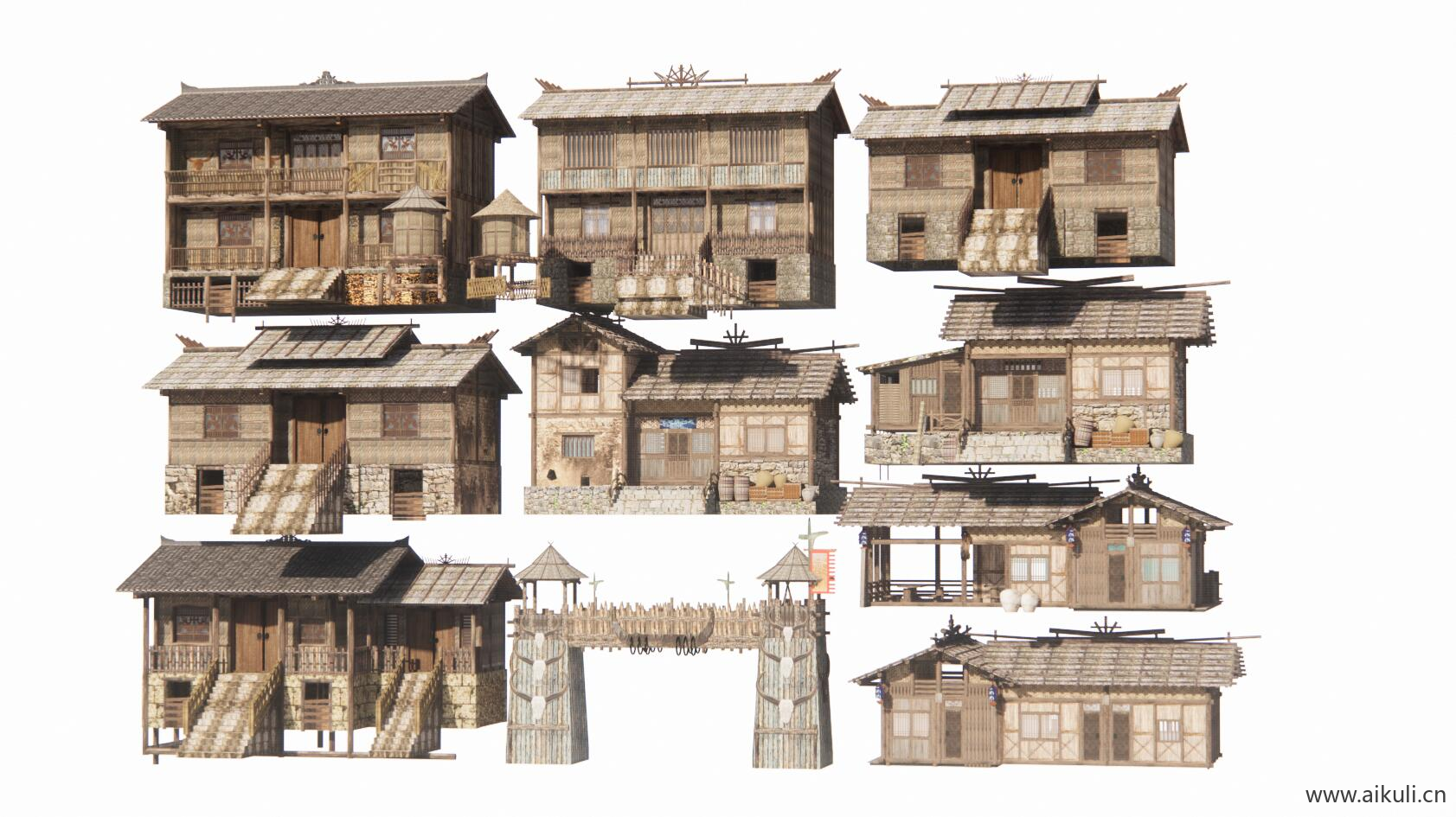 少数民族彝族乡村民房建筑SU模型