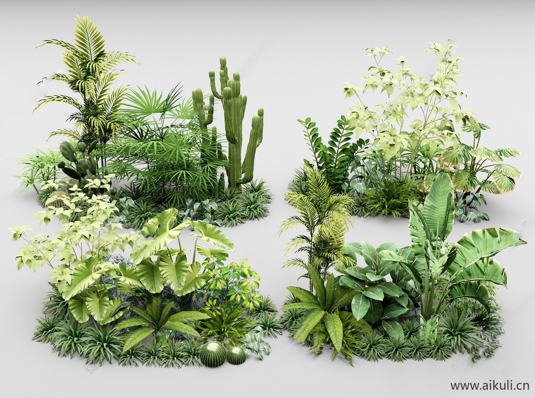 植物堆景观SU模型