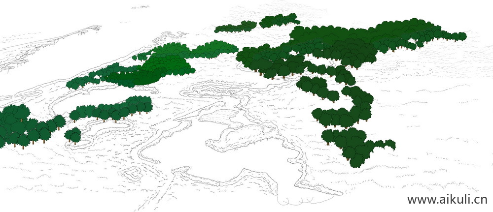 手绘立面景观筑景植物K-PSD免扣