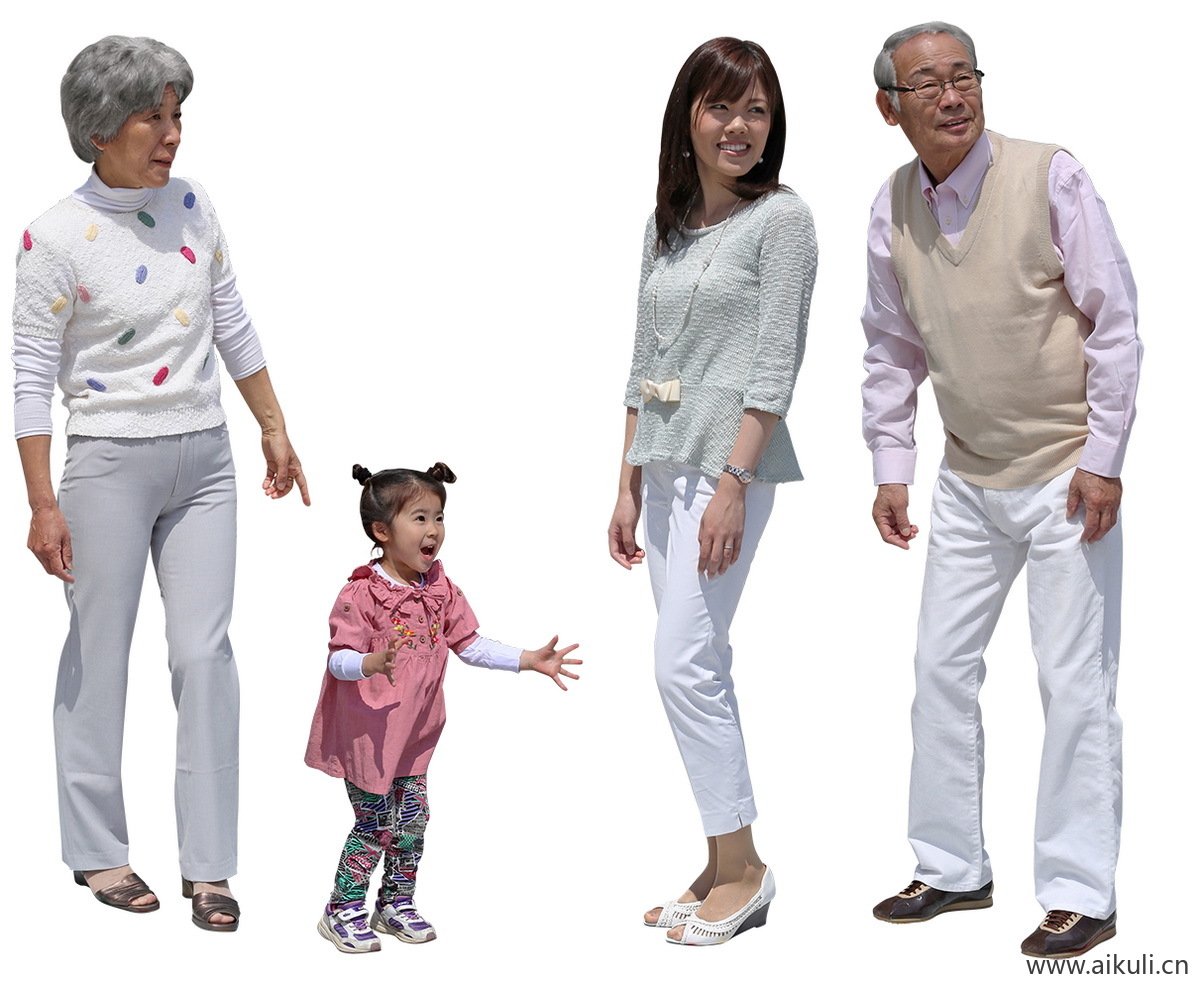 老年人 小孩子 亲子互动人物A-PNG免扣