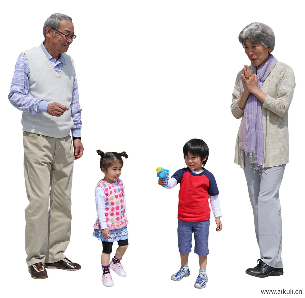 老年人 小孩子 亲子互动人物C-PNG免扣
