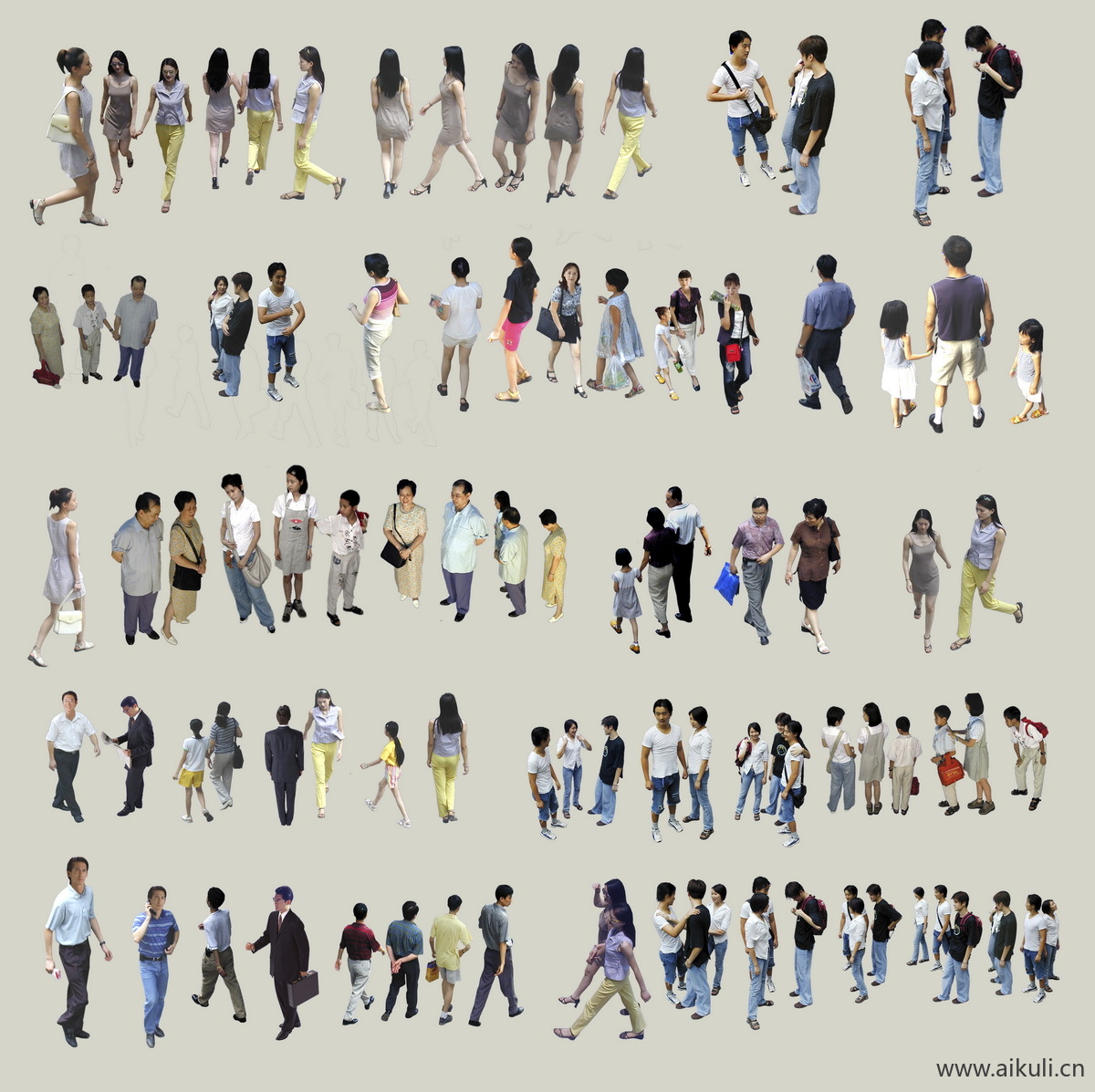 户外活动人物集合成青少年人物PSD免扣