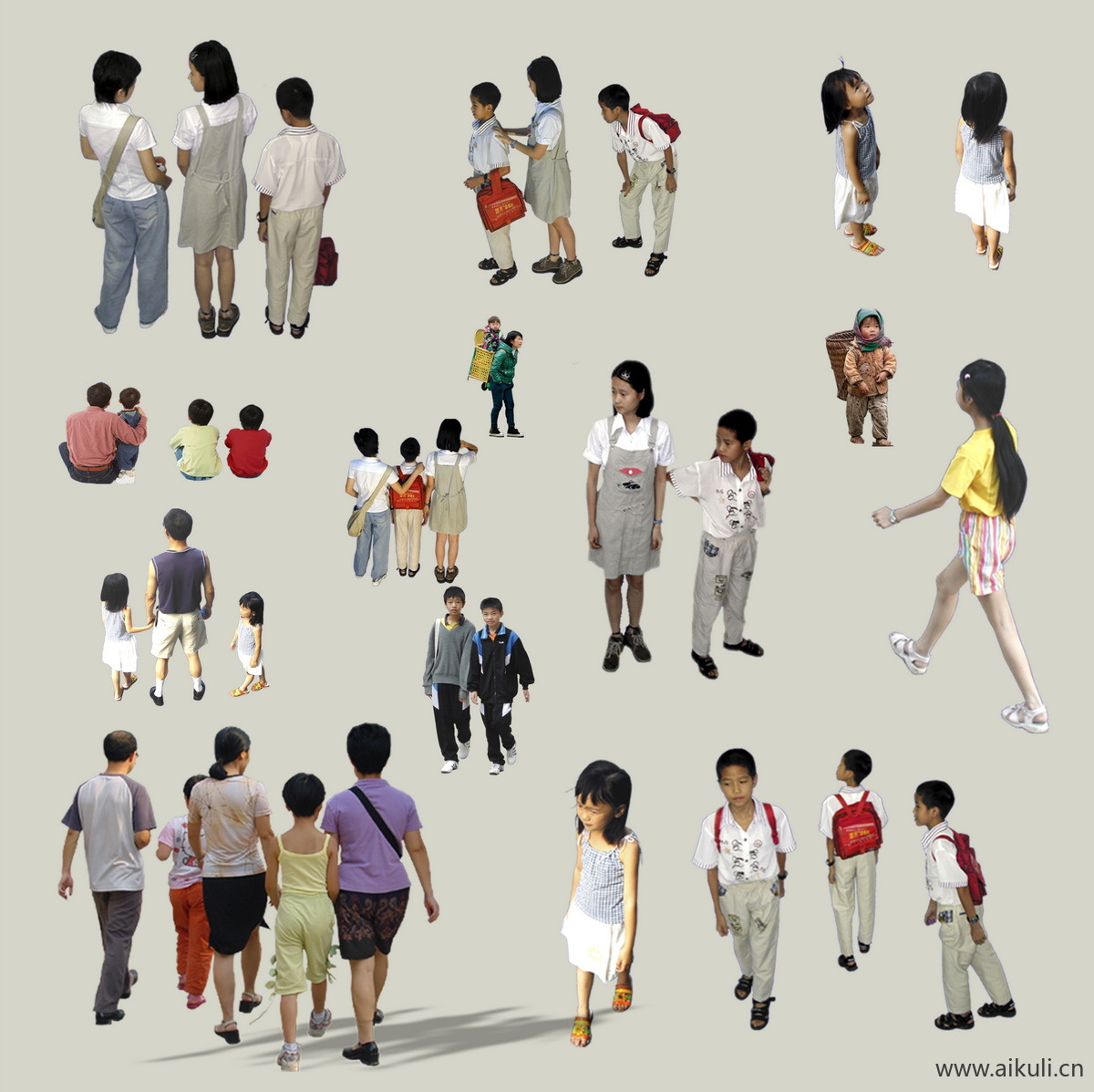户外活动人物集合成小孩子PSD免扣