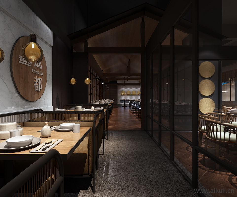 惠州中式餐饮设计餐厅SU模型