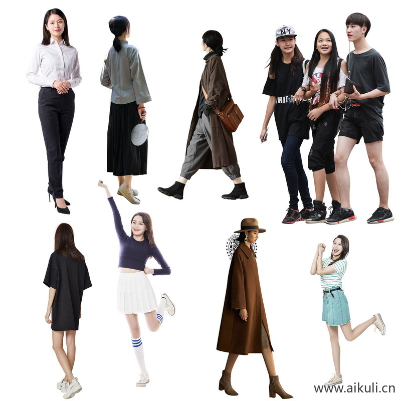 现代亚洲人物素材免抠人物A-PSD免扣